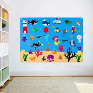 Upin Jouet d'apprentissage de poisson en feutre d'océan fait à la main pour les tout-petits - Product Image 2