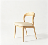 Fauteuil rembourré moderne avec structure en bois massif, assise et dossier rembourrés, chaise d'appoint ergonomique pour salle à manger, salon, bureau, café