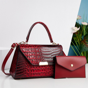 Conjunto de Bolsos con Estampado de Cocodrilo, Color Negro, Tamaño Mediano, Bolso de Hombro Individual, Uso Diario - Product Image 2