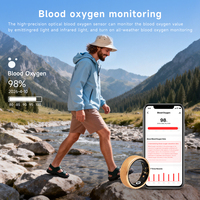 OEM ODM Mattierter Smart Ring 5ATM Wasserdicht Schlanker Fitness-Schlaf-Tracker Blutsauerstoff-Herzfrequenz-Tracker Vibrations-App-Steuerung