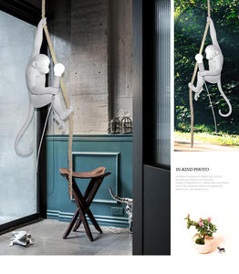 Trắng Khỉ Đèn Tường Với Dây Ổ Cắm Cắm Nhựa Nghệ Thuật Động Vật Đèn Tường Cho Trẻ Em Phòng Hành Lang Ban Công Phòng Ngủ Nhà Hàng - Product Image 5
