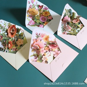 Nueva Tarjeta de Felicitación Creativa 3D con Flores de Papel, para Cumpleaños, Día de la Madre, Agradecimiento, Regalo para Maestros, con Sobre - Product Image 2
