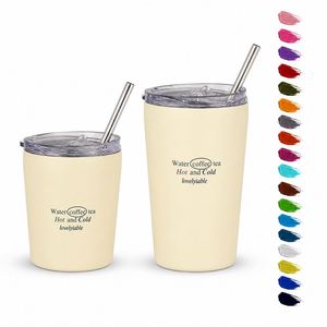 Gobelet à café personnalisé avec logo, 8 oz, 12 oz, avec couvercle, double paroi isolée, en acier inoxydable, tasse thermique, gobelet à thé, gobelet à lait - Product Image 1