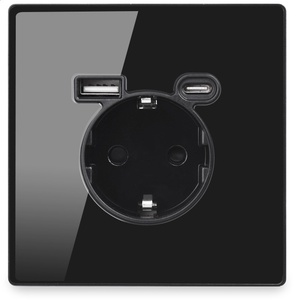 टॉगल रीसेट स्विच 86 ब्लैक ग्लास पैनल की अगुवाई वाली रोशनी ip20 लौ रिटरेंट इन्सुलेशन ewall सॉकेट सेट पूर्ण श्रृंखला - Product Image 6