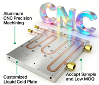 Blocs en aluminium 6061 pour refroidissement à eau de batteries de véhicules électriques, avec tubes en cuivre, plaque froide liquide thermoélectrique pour CPU d'ordinateur