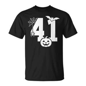 T-shirt Halloween 41 avec motif toile d'araignée, chauve-souris et citrouille pour la culture des mèmes Gen Alpha - Product Image 1