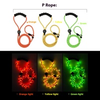 Nouveau LED lumineux chien marche Traction ceinture USB charge pratique Polyester P fournitures pour animaux de compagnie solide motif rembourré caractéristique rubans