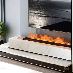 Lareira de simulação de chama atomizadora, 64 cores 3D 1500mm, decoração de fundo para sala de estar, lareira a vapor colorida