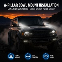 Feux LED 280W à montage sur capot, lampe de conduite latérale bicolore blanc ambre, kit de feux de travail auxiliaires tout-terrain pour camion et SUV