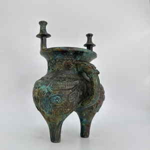 Bronce Jia Metal Craft Wine-Warming Vessel Xia Shang Zhou Dynasty Ritual Casting utilizado para fines Escultura de bronce fundido - Product Image 6