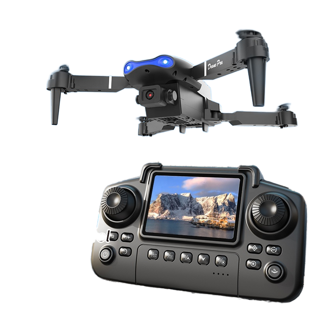 Cheap E88 Pro Max Drone With Remote Screen 4K HD Dual Camera FPV 150M Range Foldable Toy  Gifts  FPV Brushless Motor Battery