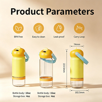 Gourde isotherme pour enfants avec compartiment à collation, logo personnalisé, vente en gros, sans BPA, portable, anti-fuite, en acier inoxydable