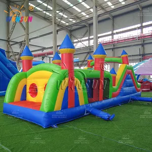 सस्ते और गुणवत्ता वयस्क बच्चों inflatable बाधा कोर्स स्लाइड combos खेल