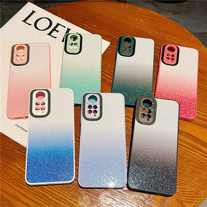 Custodia per telefono di lusso gradiente Glitter per Redmi Note 11Pro 10 9 Pro 11S 9S 10pro 11s <span class=keywords><strong>POCO</strong></span> X3 NFC <span class=keywords><strong>F3</strong></span> rivestimento protettivo per lenti placcate - Product Image 1