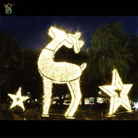 Boîte cadeau de Noël LED 3D de grande taille, ours polaire, parapluie, renne, élan, décorations lumineuses