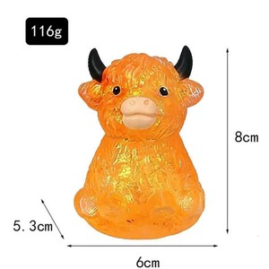 Nuovo Giocattolo Antistress Squishy in TPR a Forma di Mucca Highland con Glitter, a Lenta Risalita, Prodotto a Guangdong, Modello 083, per <span class=keywords><strong>Giovani</strong></span> 15-35 Anni - Product Image 3