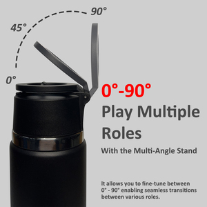 Bouteille d'eau portable en métal 1L avec couvercle magnétique et paille, support de téléphone magnétique pour gym, bouteille d'eau en acier inoxydable 316L avec paille et échelle graduée - Product Image 3