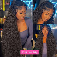 Perruque Lace Front 13x6 en Cheveux Indiens Bruts, Cuticules Vierges Alignées, 100% Sans Colle, Dentelle HD Transparente, Double Tirage, Noire, Longue, 285g