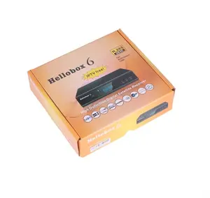 New Hellobox 6 Satellite Receiver Support H.265 HEVC T2MI USB WiFi Auto Powervu Biss Cline Newcamd compare with V5 Plus