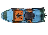 Kayak de pêche modulaire à pédales Sit on Top, kayak démontable en deux parties avec plusieurs porte-cannes pour la pêche au bar