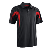 Chemise de sport personnalisée pour homme, unie avec contraste – Noir et rouge, respirante, séchage rapide, pour loisirs, golf, travail, affaires, usage quotidien