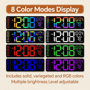 <span class=keywords><strong>Orologio</strong></span> da Parete Digitale 16 Pollici con Luce Notturna, <span class=keywords><strong>Orologio</strong></span> Digitale con Telecomando RGB Cambia Colore, Doppio Allarme, Dimmer, Auto DST - Product Image 4