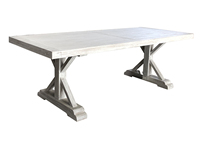 Table de salle à manger de style français pour la maison, table de cuisine antique en bois massif, rustique, carrée, 10 places, pour les événements