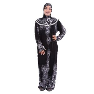 Ropa árabe estampada con capucha para mujer, bata de talla grande de poliéster, servicio OEM, Abaya de Dubái, adultos, Ug, venta al por mayor - Product Image 3