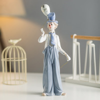 Ornements de clown de cirque rétro nordique comédie drôle personnages en céramique décoration de la maison cadeaux créatifs