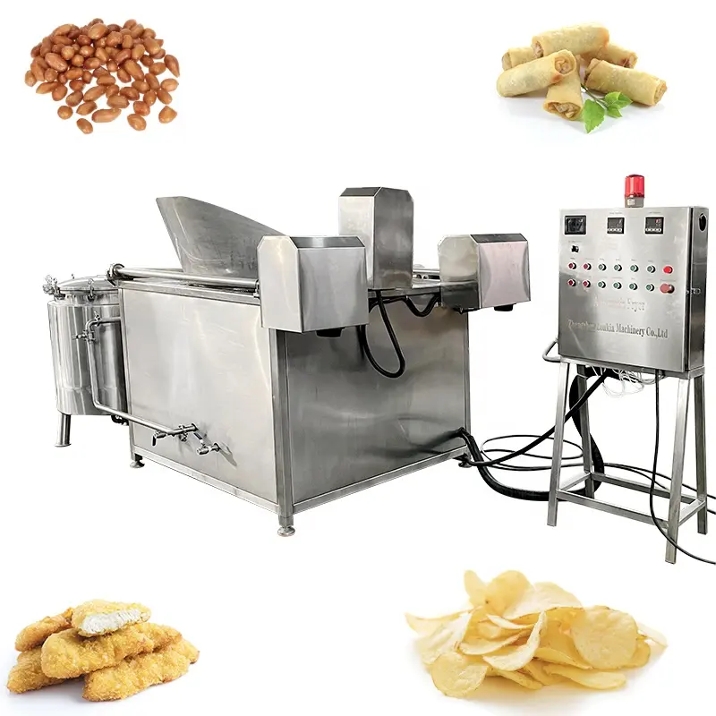 LONKIA Machine à frire automatique pour snacks industriels Banane Plantain Chips Cacahuète Oignon frit Friteuse par lots