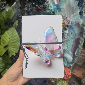 Diario Vintage A6 con colgante de hoja Regalo ideal para jefes y líderes de empresas en aniversarios de trabajo con irides transparentes - Product Image 2