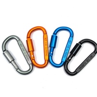 Mousqueton D en alliage d'aluminium aéronautique de 8 cm, robuste, à verrouillage EDC, pour accrochage rapide, idéal pour le camping et les sacs à dos
