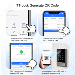 Không thấm nước k3q ttlock Wifi QR mã RFID thẻ bàn phím thông minh sinh trắc học mật khẩu đọc Hệ thống kiểm soát truy cập cho cửa cổng nhập - Product Image 3