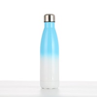 Bouteille d'eau sport en acier inoxydable à double paroi isolée sous vide, style bouteille, avec couvercle personnalisable et logo grand format