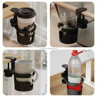 Support de tasse rotatif à 360 degrés réglable avec fixation par pince, adapté pour le bord d'un bureau ou d'une table à manger