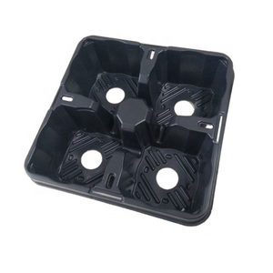 Grand plateau de semis de tomates <span class=keywords><strong>d</strong></span>'<span class=keywords><strong>orge</strong></span> pour animaux de compagnie de type hydroponique profond <span class=keywords><strong>à</strong></span> cellules carrées noires personnalisées avec trou - Product Image 5