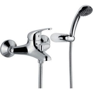 Mezclador de Baño Monomando con Set de Ducha Cromado, 20.7 cm de Ancho, 14.1 cm de Altura, para Uso en Bañera y Ducha - Product Image 1