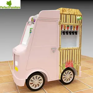 人気のジェラトキオスクアイスクリームプッシュカートジュース自動販売カート
