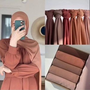 Wholesale 6PCS/Box Muslim Women <strong>Hijabs</strong> Autumn Daily Use Chiffon Scarf <strong>Gift</strong> Box <strong>Set</strong> - Product Image 4
