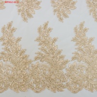 Tissu de dentelle brodé en cordon Randa Guipure, voile 3D, maille, tulle, sequins, perles, Fila Encaje Guatemala