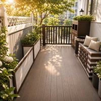 Dalles de terrasse extérieures en PVC à l'aspect bois, emboîtables, modernes, carrées, étanches, à double verrouillage, écologiques