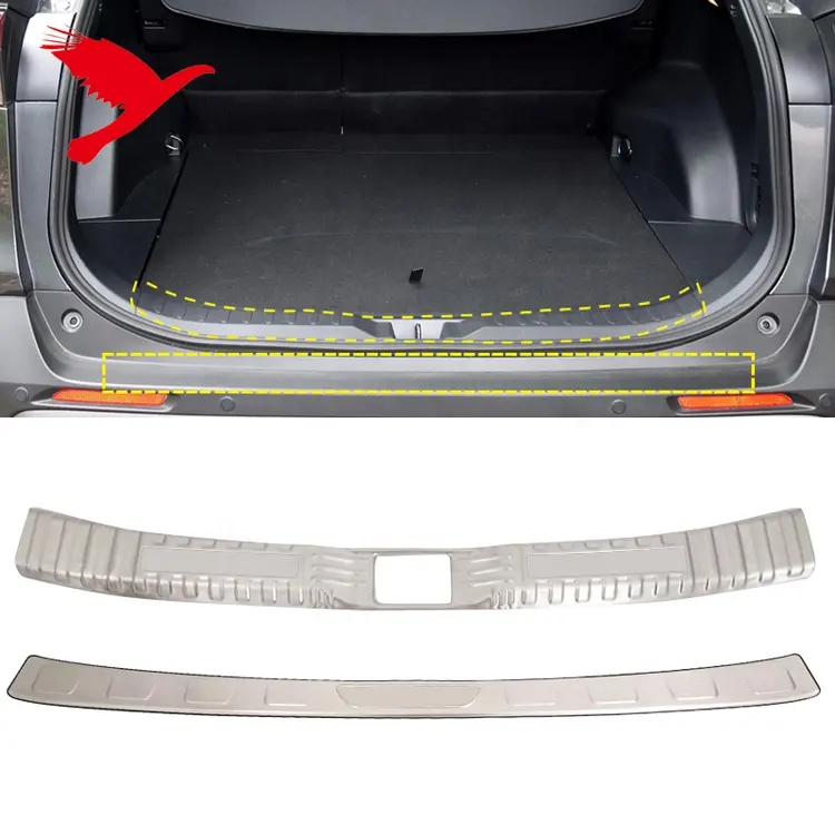 자동차 뒷좌석 트렁크 내부 및 외부 범퍼 보호대 가드 씰 플레이트 커버 스테인레스 스틸 도요타 RAV4 (XA50) 2019-2020