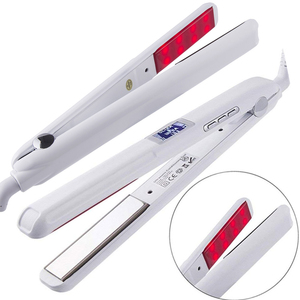 Lisseur à cheveux <span class=keywords><strong>en</strong></span> céramique électrique avec affichage de la température LCD, traitement infrarouge ultrasonique pour cheveux crépus et abîmés, utilisation hôtelière - Product Image 1