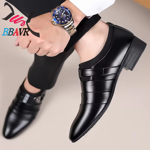 Zapatos de Hombre Formales de Negocios Estilo Coreano 2026, Sin Cordones, Punta Puntiaguda, Talla Grande, Duraderos, Transpirables, con Aumento de Altura, Venta al Por Mayor - Product Image 3