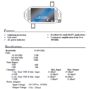 Produttore professionale UHF/VHF/FM TV MATV 25dB amplificatore di distribuzione - Product Image 2