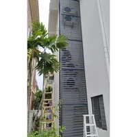 Armoire à persiennes en aluminium gris foncé intégré, volet de ventilation décoratif, couvercle métallique pour équipement de climatisation domestique