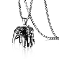 Collier Pendentif Éléphant Hip Hop en Acier Inoxydable 316L pour Homme, Bijou de Fête Vintage Personnalisé, Étanche