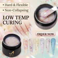 Gel de Soak-Off Durable et Flexible pour Fleurs Séchées, Gel à Ongles Naturel avec Fleurs Séchées pour Nail Art, Vente en Gros, OEM, ODM, Marque Privée