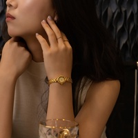 Jam Tangan Wanita Vintage Emas Terbaru 2025 - Gaya Romantis Prancis, Bentuk Gelembung, Jam Tangan Bulat Kecil Bergaya & Unik