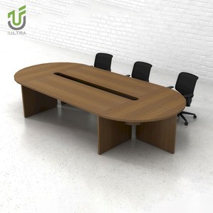 Bàn họp tròn hiện đại IULTRA dành cho 8 người, chất liệu MDF trắng, thích hợp cho văn phòng tại nhà, khách sạn và trường học - Product Image 1